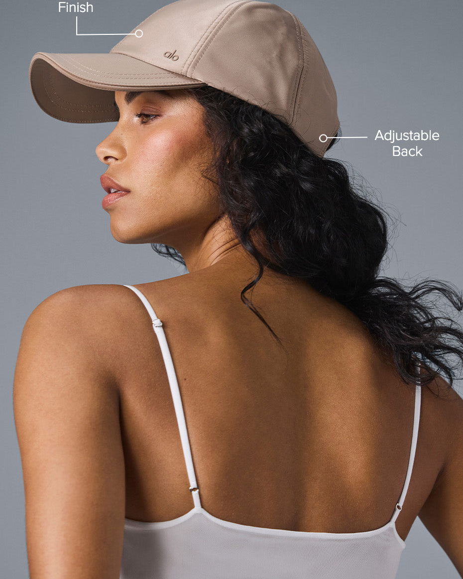 Satin Off-Duty Cap - Taupe Satin