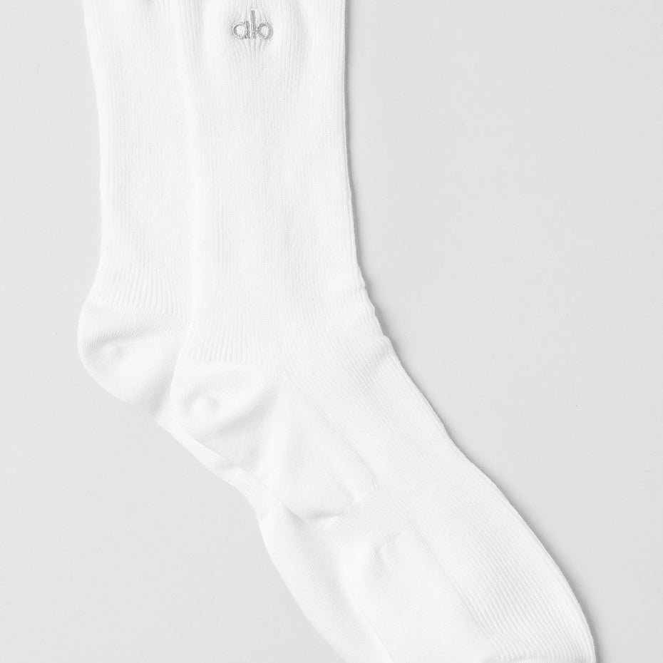 Unisex Half-Crew Understated Sock - White