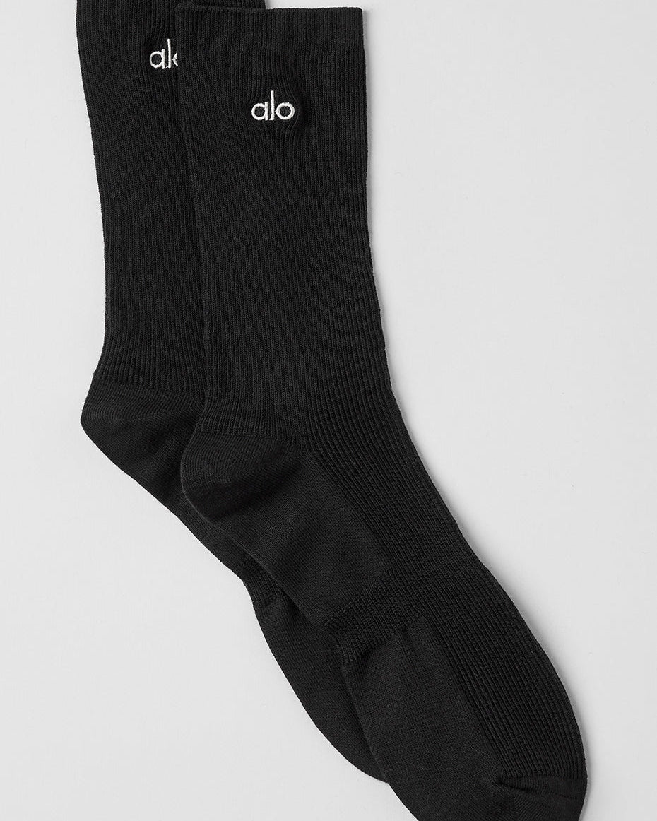 Unisex Half-Crew Understated Sock - Black