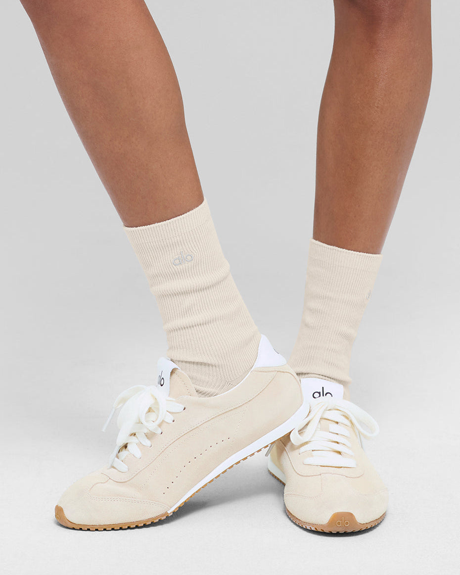Unisex Half-Crew Understated Sock - Bone
