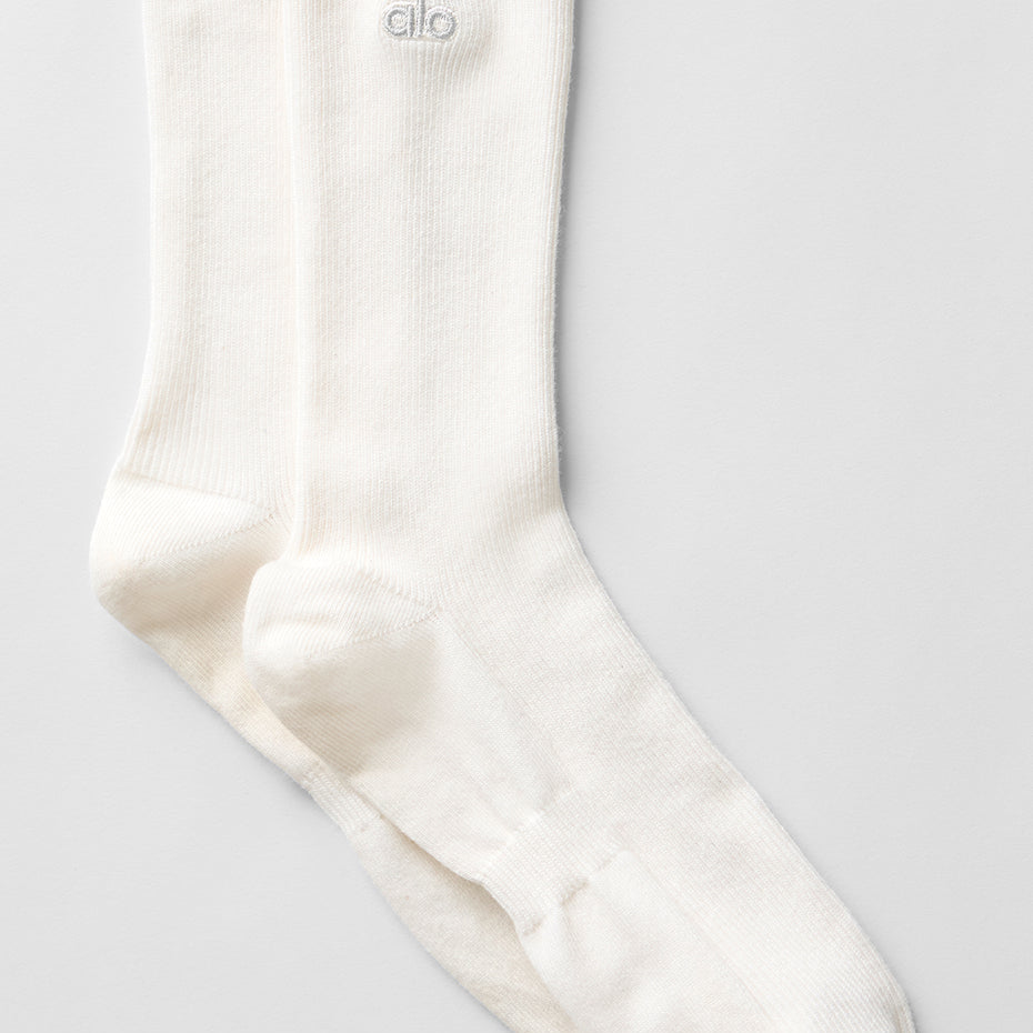Unisex Half-Crew Understated Sock - Ivory
