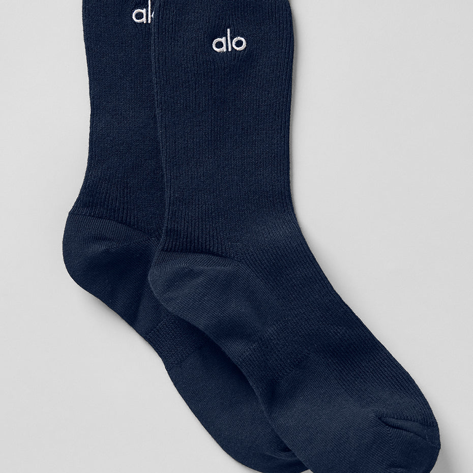 Unisex Half-Crew Understated Sock - Navy