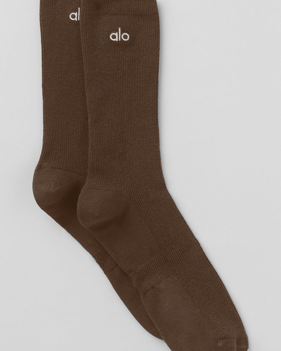 Unisex Half-Crew Understated Sock - Espresso