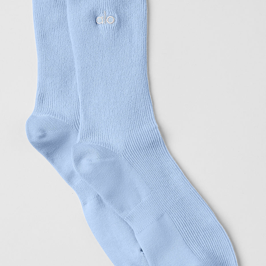 Unisex Half-Crew Understated Sock - Seashell Blue