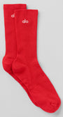 Unisex Half-Crew Understated Sock - Bright Red
