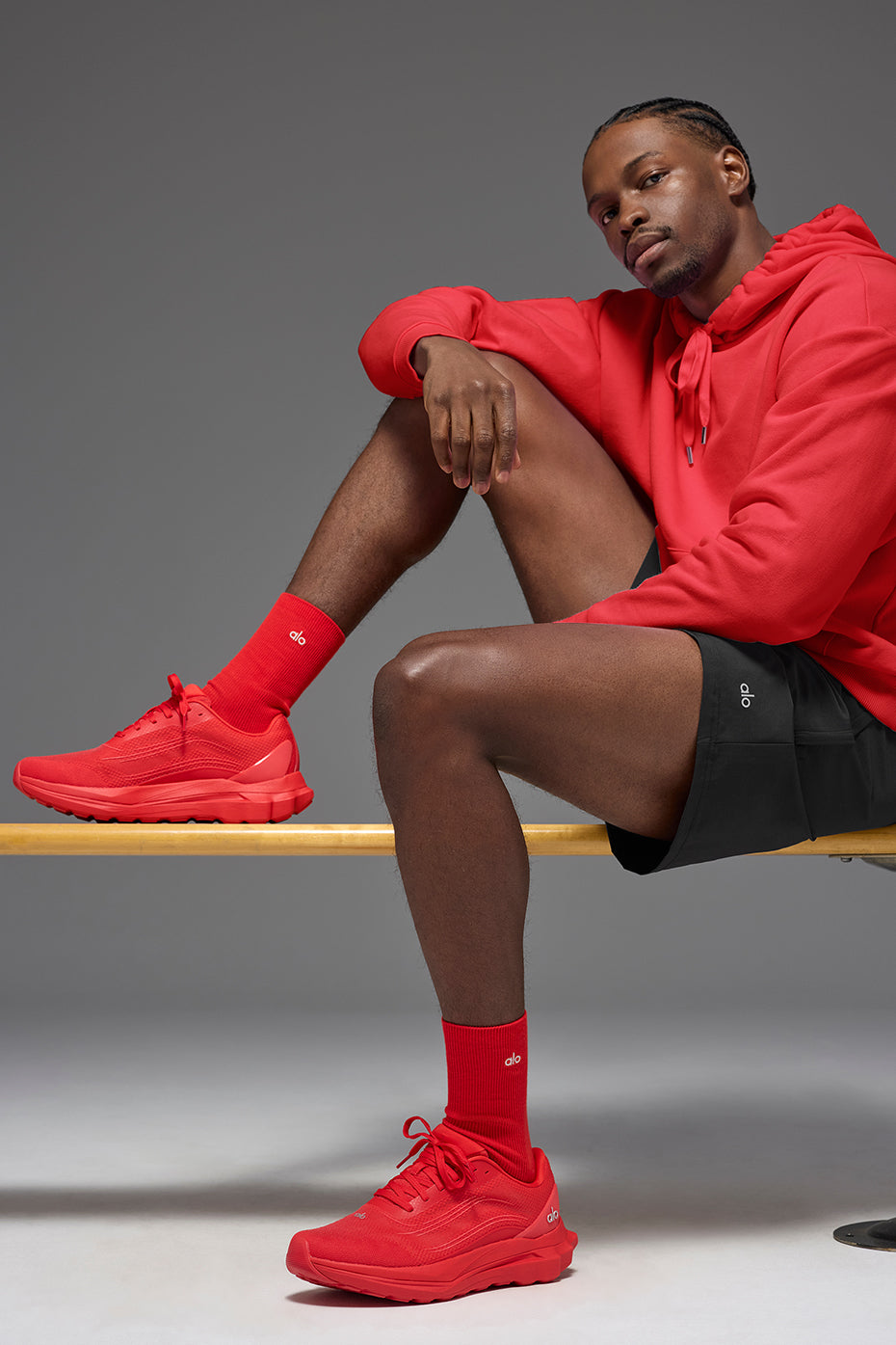 Unisex Half-Crew Understated Sock - Bright Red