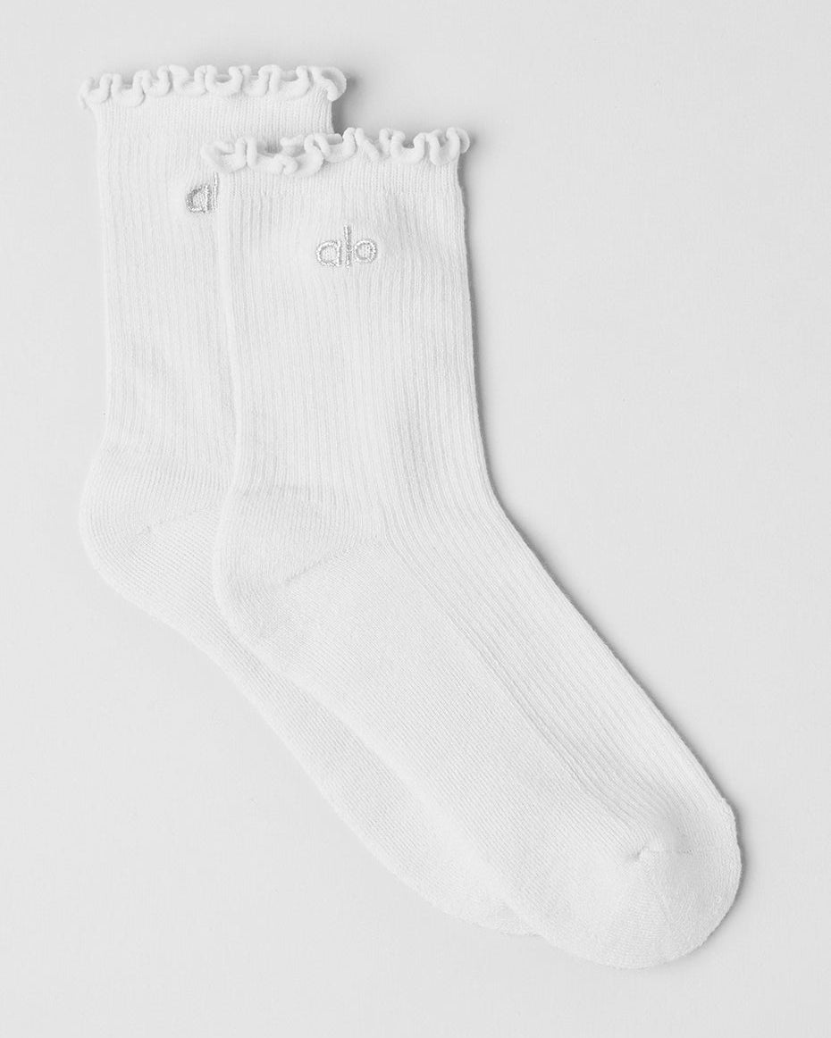 Women's Lettuce Edge Sock - White