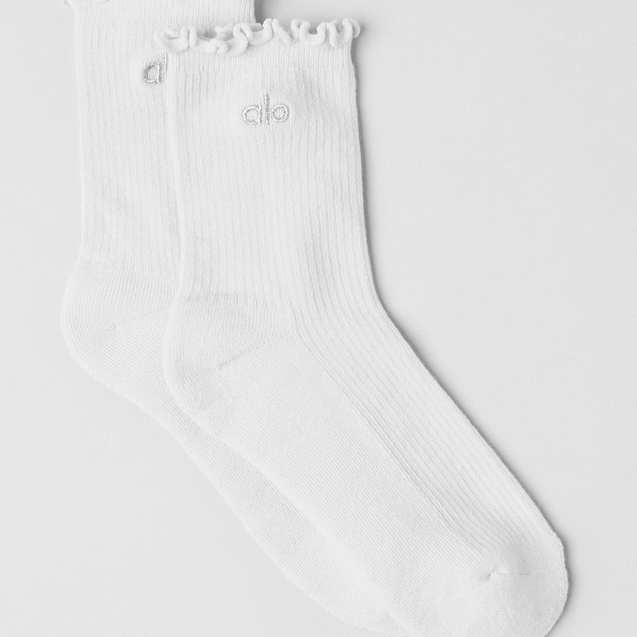 Women's Lettuce Edge Sock - White