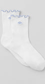 Women's Lettuce Edge Sock - White/Winter Frost