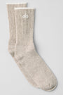 Unisex Wool Cashmere Light Frosted Sock - Winter Latte/Ivory