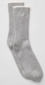 Unisex Wool Cashmere Light Frosted Sock - Light Heather Grey/Ivory