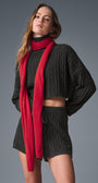 Cashmere Light Frosted Scarf - Red Ribbon