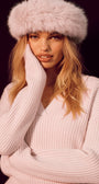 Courchevel Cashmere Faux Fur Beanie - Frosted Pink