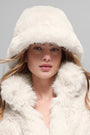 Faux Fur Starstruck Bucket Hat - Ivory