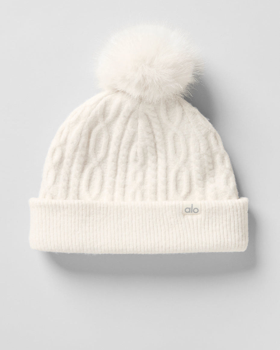Cable Knit Winter Bliss Beanie - Ivory