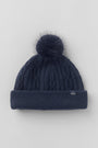 Cable Knit Winter Bliss Beanie - Navy
