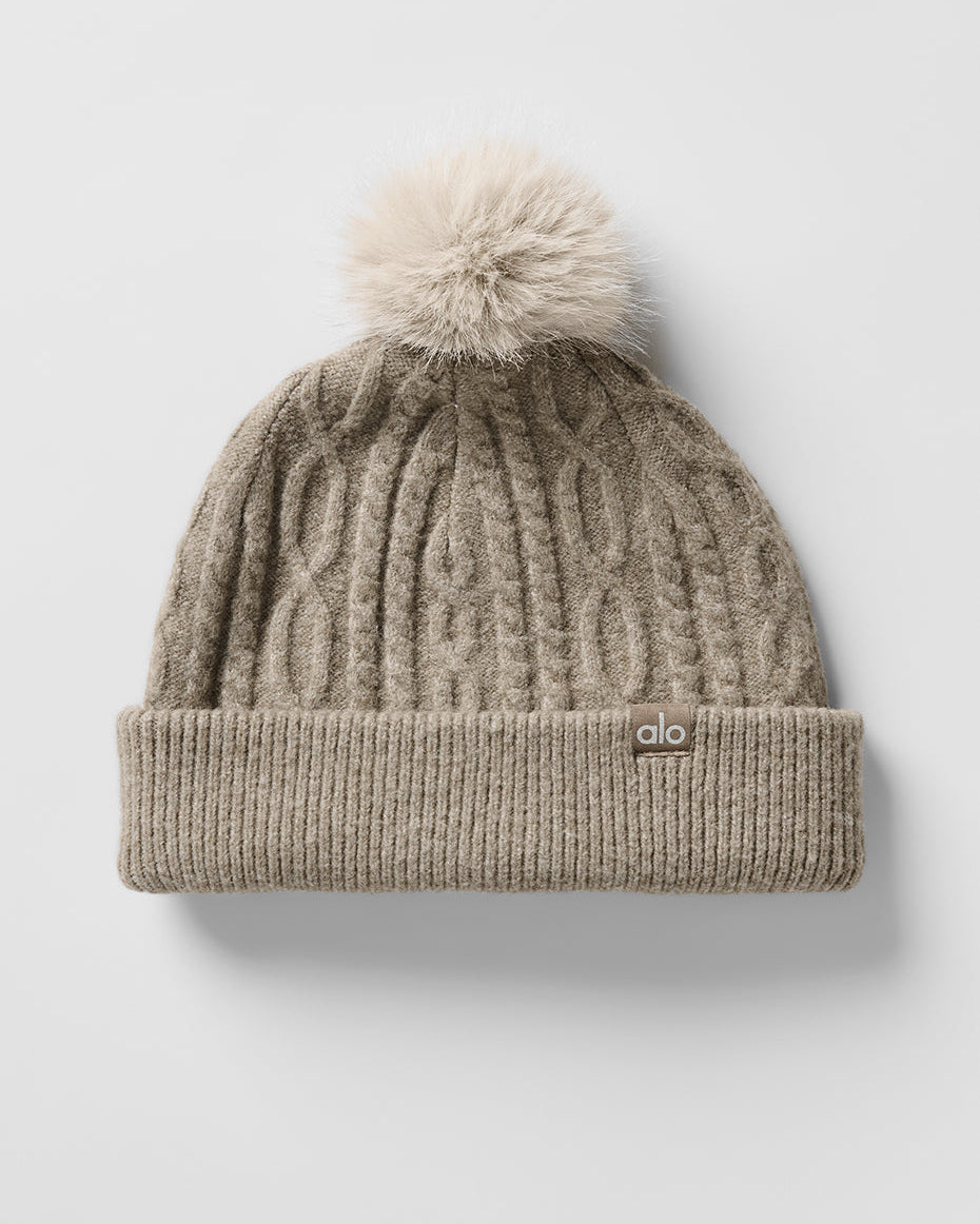 Cable Knit Winter Bliss Beanie - Light Cocoa