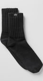 Unisex Half-Crew Scrunch Sock - Black