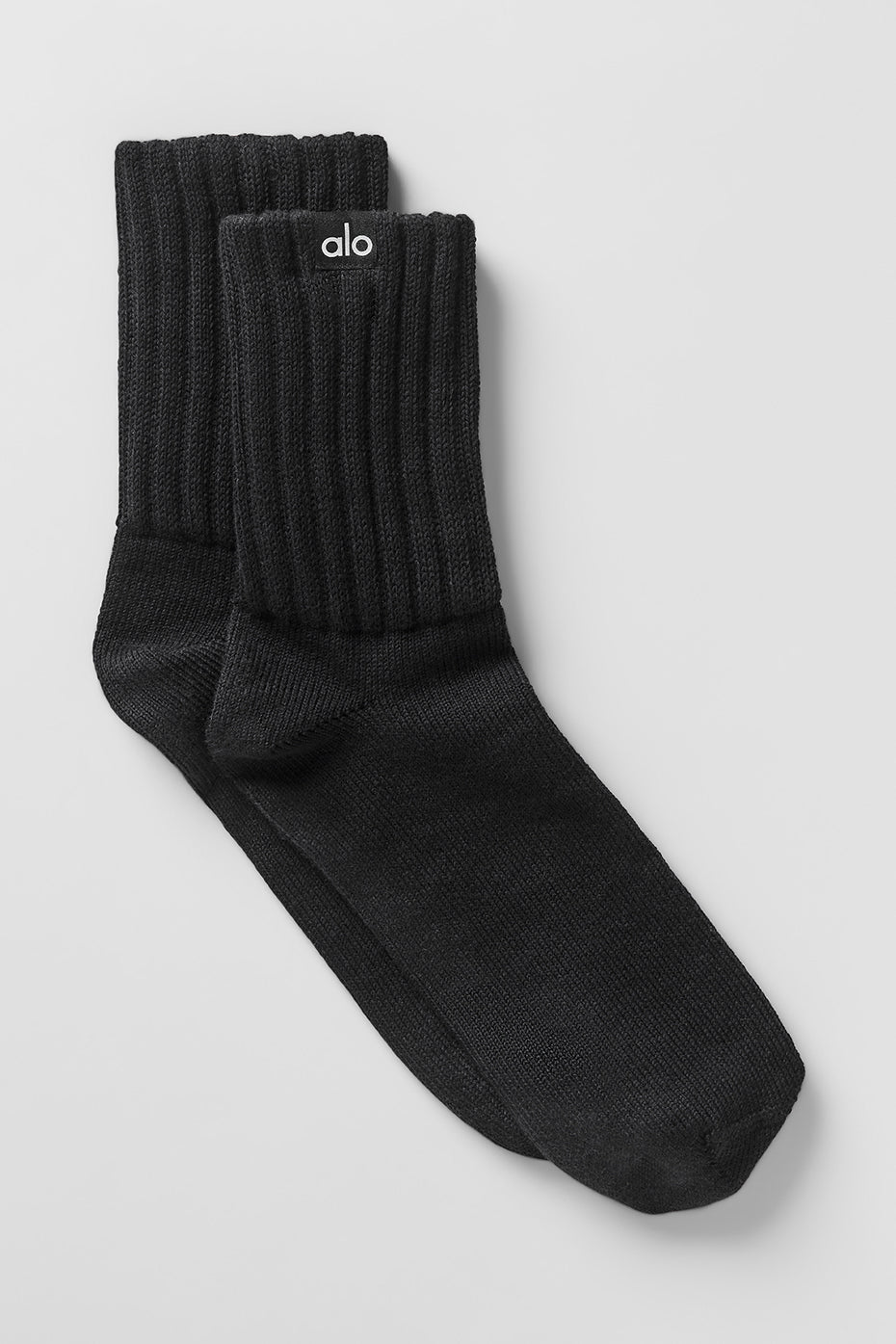Unisex Half-Crew Scrunch Sock - Black