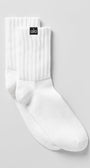 Unisex Half-Crew Scrunch Sock - White