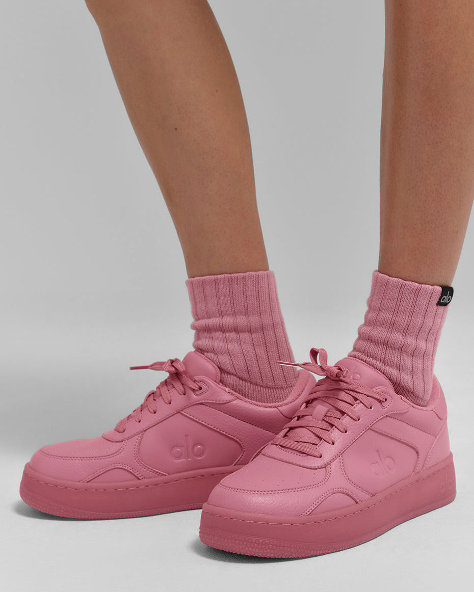 Unisex Half-Crew Scrunch Sock - Pink Wild Rose