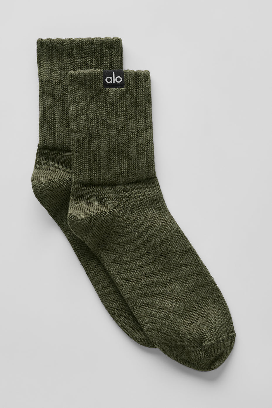 Unisex Half-Crew Scrunch Sock - Green Olive
