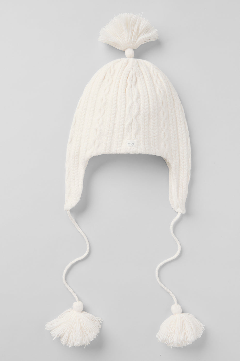 Cable Knit Winter Bliss Earflap Beanie - Ivory