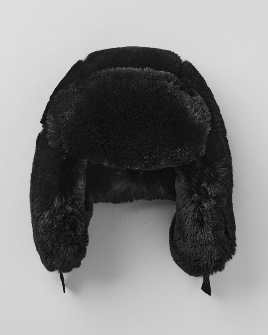 Faux Fur Starstruck Hat - Black