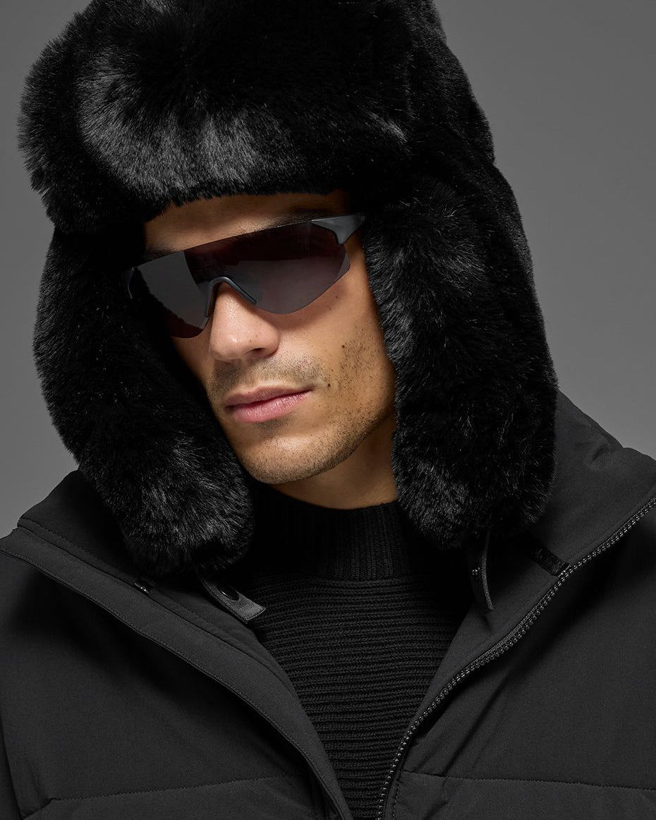 Faux Fur Starstruck Hat - Black