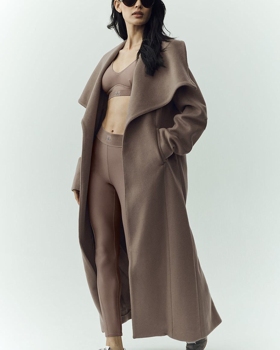Wool Blend Nightfall Long Coat - Alpine Cocoa Heather
