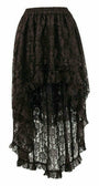 Brown Lace Hi-Low Gothic Skirt