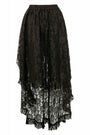 Brown Lace Hi-Low Gothic Skirt