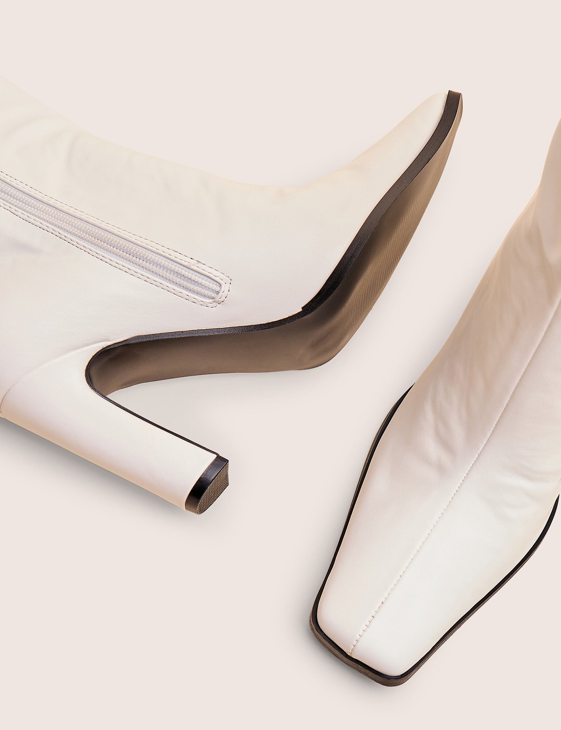 Acquilla White Knee High Flared Boots