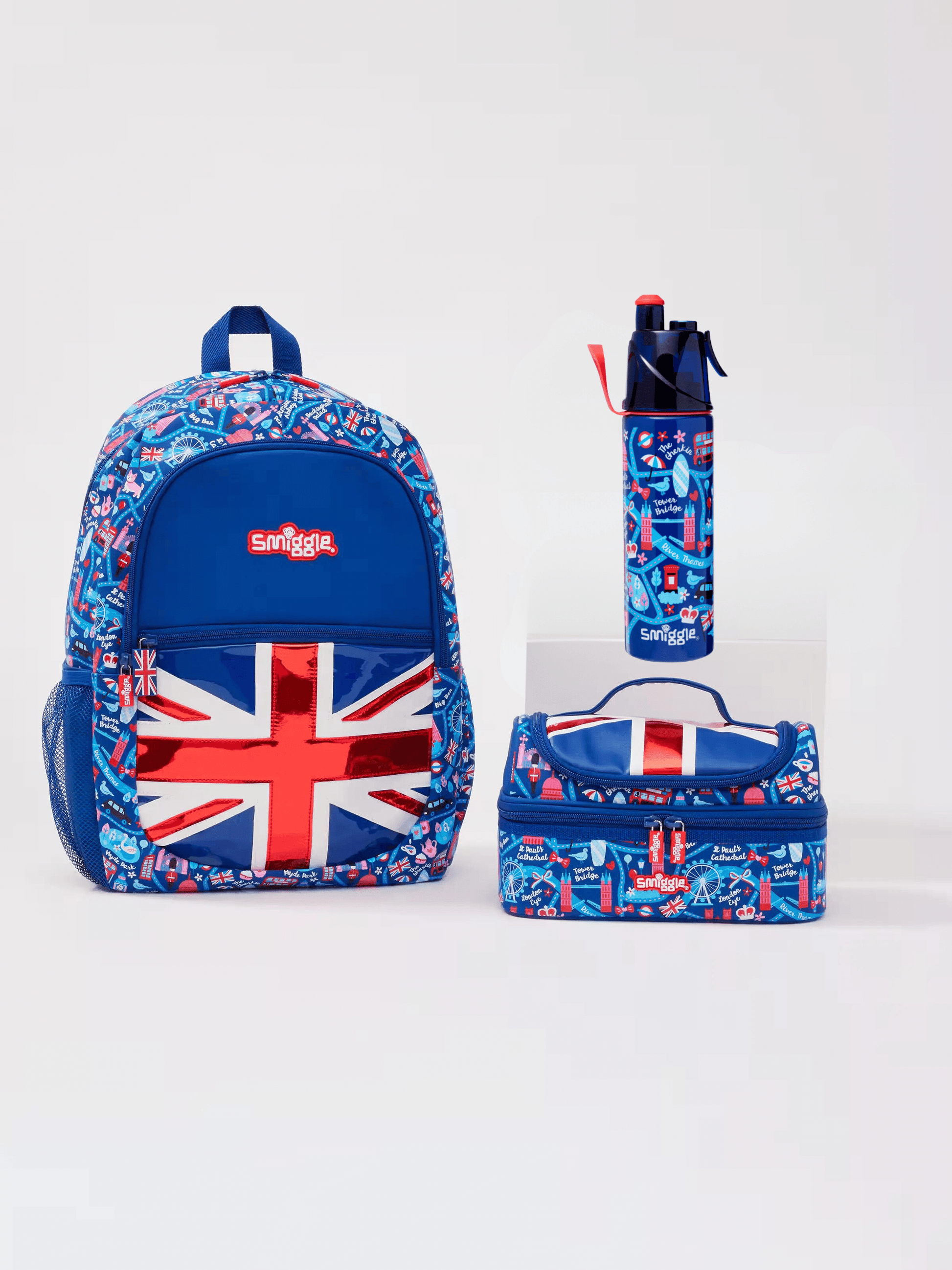 Smiggle - Little London 3 Parçalı Okul Çantası Seti