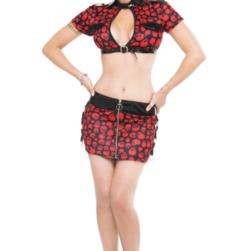 Skull Print Crop Top