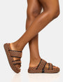 Cierra Multi Double Strap Patterned Platform Sandal