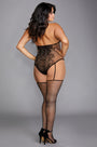 Plus Size Cupless Net Teddy Bodystocking