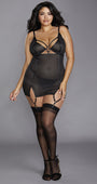Plus Size Fishnet Cage Chemise
