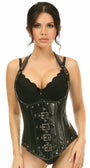 Steel Boned Faux Leather Underbust Corset Top