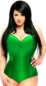 Green Satin Corset Romper
