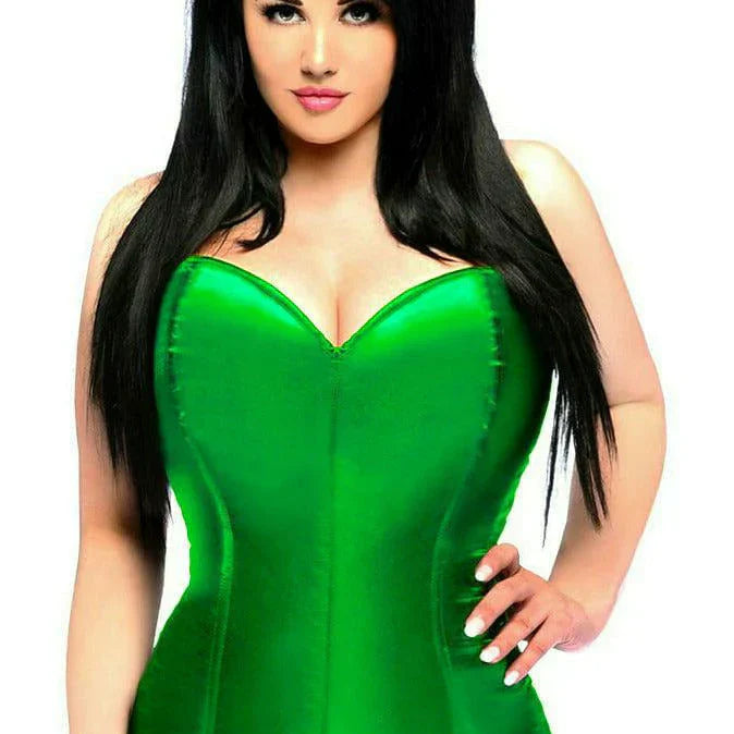 Green Satin Corset Romper