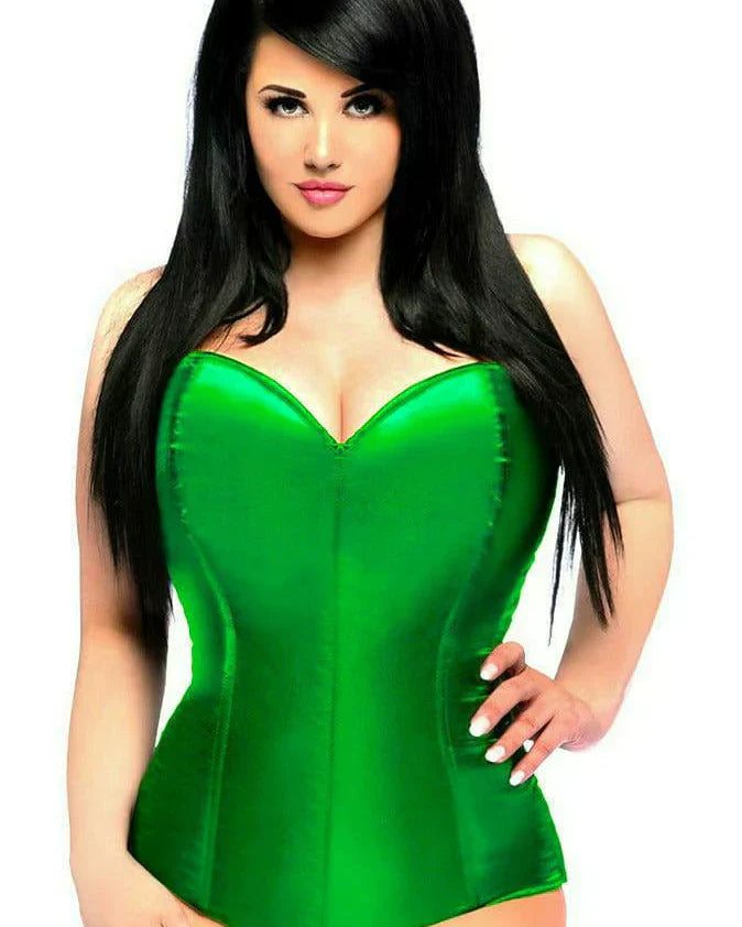 Green Satin Corset Romper