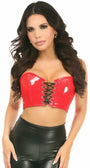 Red Patent Lace-Up Short Bustier