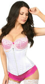 White Satin Underbust Steel Boned Corset