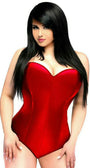 Red Satin Corset Romper