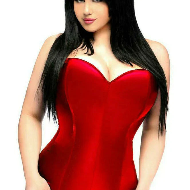 Red Satin Corset Romper