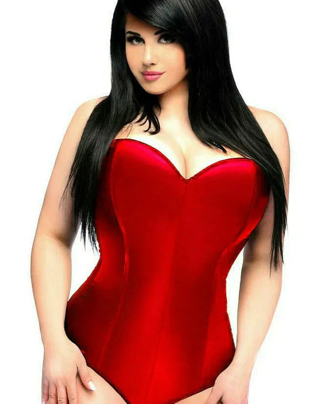 Red Satin Corset Romper