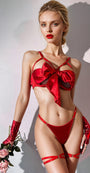 Satin Bow Bust Bra and Panty