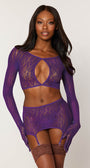 Seamless Purple Cami Top and Skirt