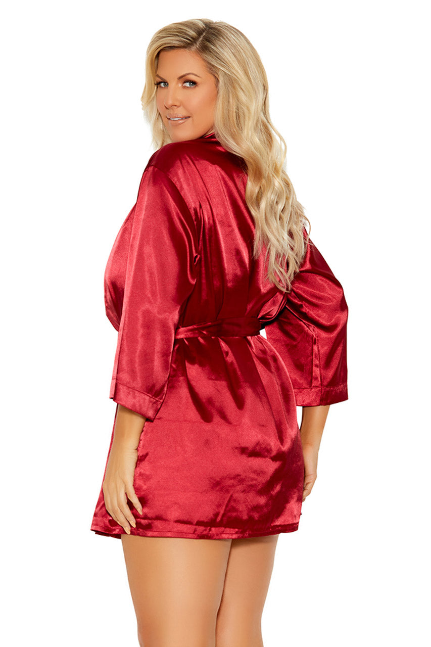 Plus Size Sexy Satin Robe